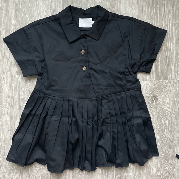 KIKA VARGAS Aida Polo Pleated Top - Picture 1 of 5